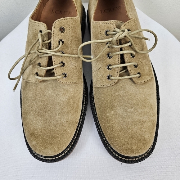 J. Crew Mens Kenton Suede Bucks 9 Cream Red Soles Oxford Shoes Lace Up - Picture 4 of 13